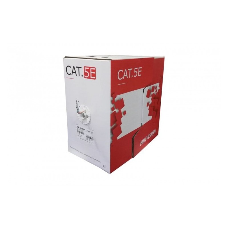 40mts Cable Utp Cat 5e Exterior Negro UL Hikvision 100 Cobre